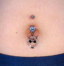 Load image into Gallery viewer, Owl Dangle Belly Ring
