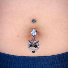 Load image into Gallery viewer, Owl Dangle Belly Ring
