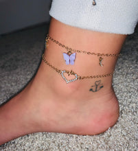 Load image into Gallery viewer, Heart Butterfly Anklets
